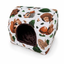 Kisállat mini henger fekhely- mókusos