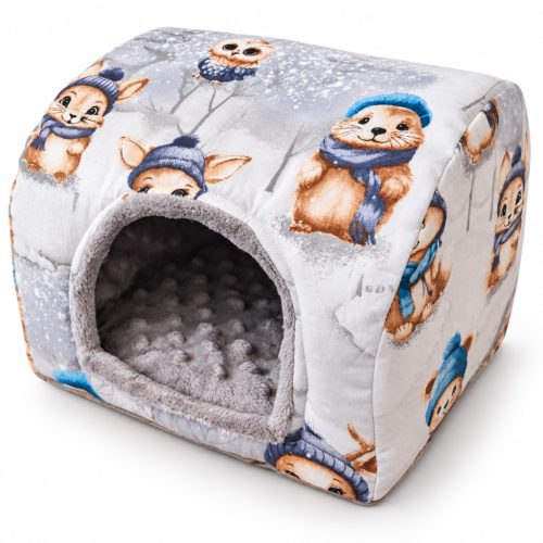 Kisállat mini henger fekhely- téli állatkás