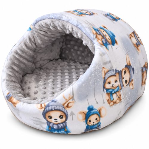 Kisállat papucs fekhely-téli állatkás